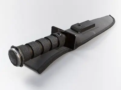 Combat knife pbr realistic 3d model  Low-poly 3D model