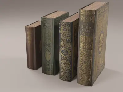 Old Book Pack Low-poly 3D model