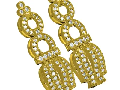 Vintage Style Earring 3D print model