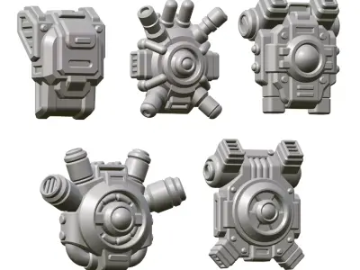 Sci-Fi Power Pack Bits STL 32mm Miniatures Kitbash Accessories 3D print model