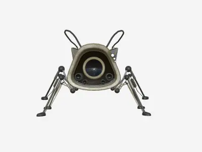 Insect Robot F07 White Black - SciFi Character Design Low-poly 3D model