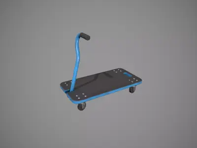 Transport Trolley - Blue Low-poly 3D model