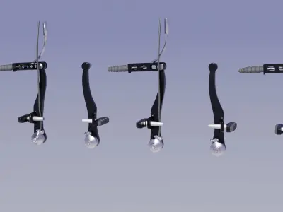Bicycle front brake bike front Derailleur pedals rear Low-poly 3D model