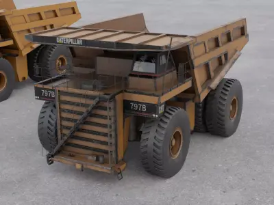 Mining Truck - Cat 797B  Low-poly 3D model