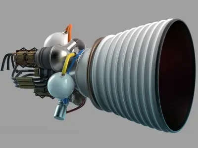 Rocket Engine 3D model 6