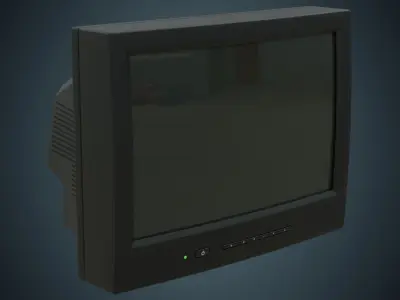 CRT Television 1A Low-poly 3D model
