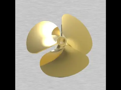 Propeller silver Free 3D model