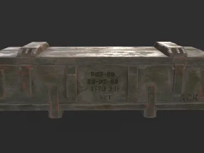 Military Wooden Box Low-poly 3D model purchase