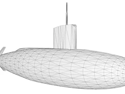 USS Albacore Submarine Low-poly 3D model