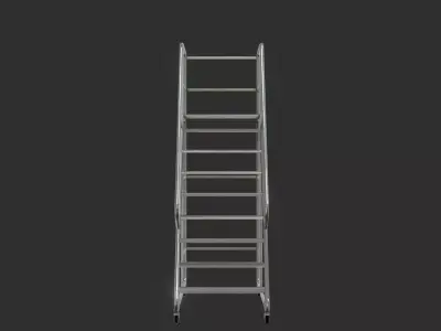Realistic Ladder 3D Model with Detailed Rungs and Frame Low-poly 3D model