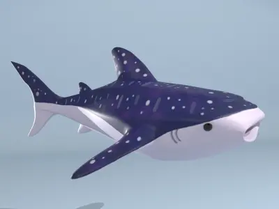 Stylized Whale Shark Low-poly 3D model