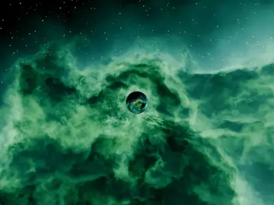 Viridian Leviathan Nebula 16k HDRI seamless 3D model