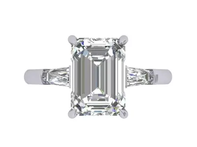 3-stone Emerald Ring 3D print model