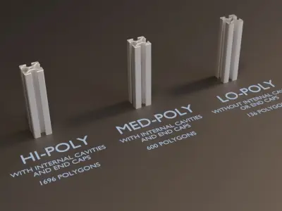 8020 25mm 4-slot extrusion 3D model