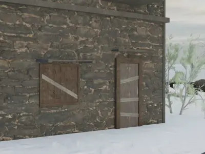 Snowy Mountain Village 3D model order