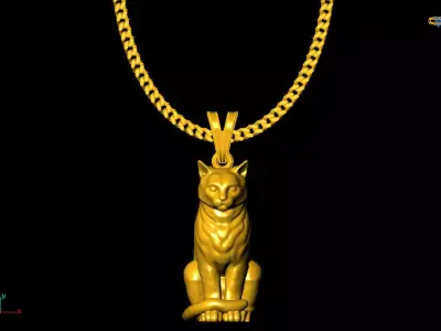 cat pendant charms - one inch pendant 3D print model order