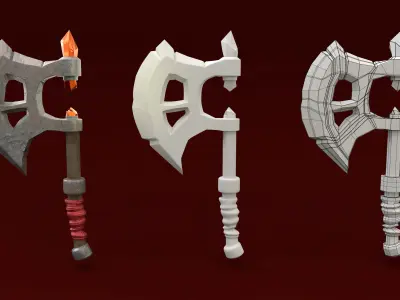 Axe weapon Low-poly 3D model buy