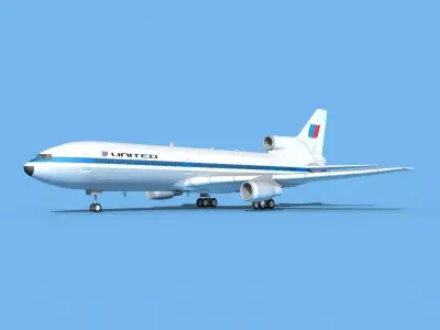 Lockheed L1011 United Airlines 2 3D model