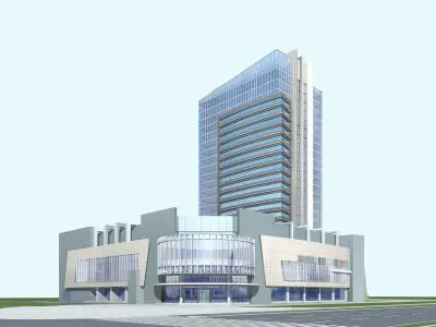 Hotel Building 3D model 56