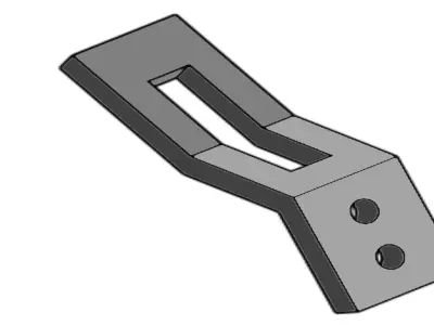 Random 3D model metal bracket with two holes 3D model