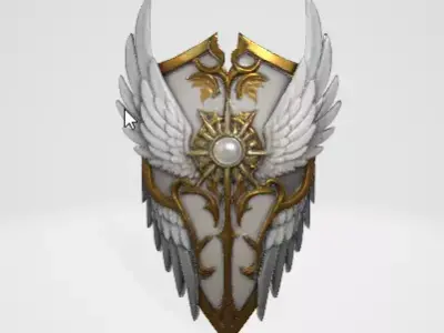 White Shield 3D Model  Realistic Medieval Asset 3D model