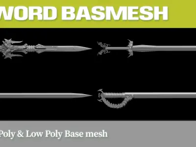 Medieval Sword BaseMesh   IMM brush   ABR brush  OBJ     VOL 01 3D model