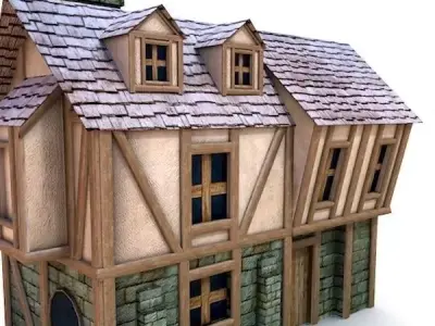 Medieval Building 29 Pumpkin Cottage Low-poly 3D model