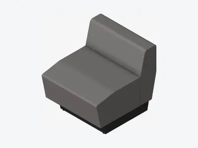 Seating - Contemporary - Blume - Closing - Back - Left Low-poly 3D model