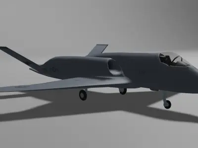 A14 Wildwolf stealth attack plane Low-poly 3D model