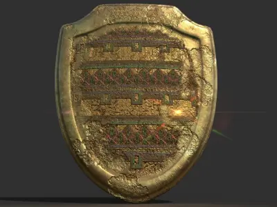ANCIENT EGYPTIAN WAR SHIELD 3D MODEL Low-poly 3D model shop