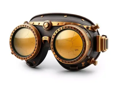 Vintage Steampunk Goggles Low-poly 3D model
