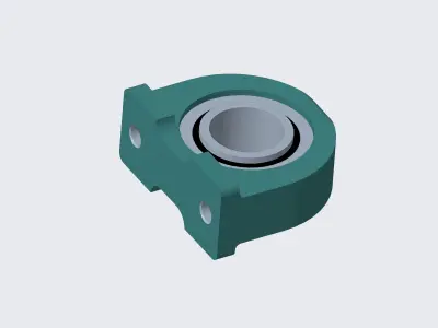 Ball Bearing  Cast Iron Bottom Mount Free 3D model