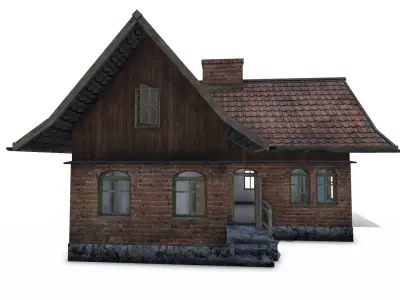 Polish Country Cottage Low-poly  Free low-poly 3D model