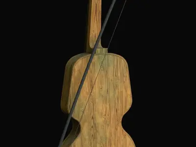 An antique violin Low-poly 3D model
