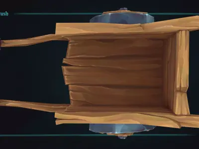 Stylized Cart Prop - Game-Ready Hand-Painted Asset Low-poly 3D model