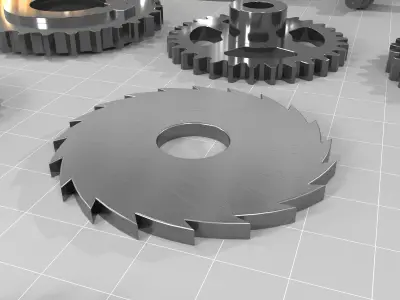 30 gears Low-poly 3D model
