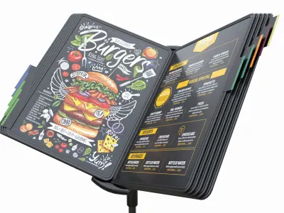 Menu File Flip Organizer on Stand 3D model