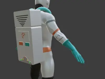 Futuristic Astronaut Model - Spacesuit 3D model