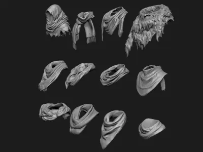 Scarfs for 3d Printable Characters Part 1 3D model