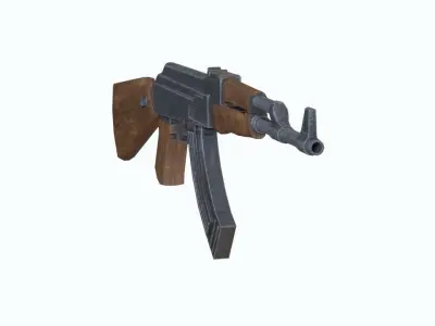 Ak47 Low Poly rifle Free 3D model