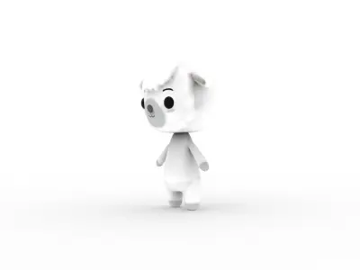 Cartoon Sheep v002 character 3D model