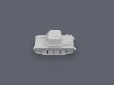 Cartoony Panzer Tank Destroyer Low-poly 3D model
