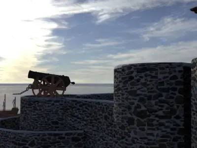 Indian Style CAnnon Low-poly 3D model
