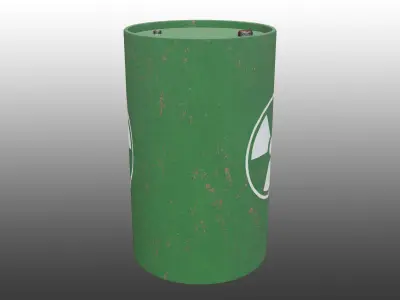 Rusty Radiation Waste Barrel Low-poly 3D model