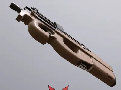 P90 Submachine Gun Low-poly 3D model