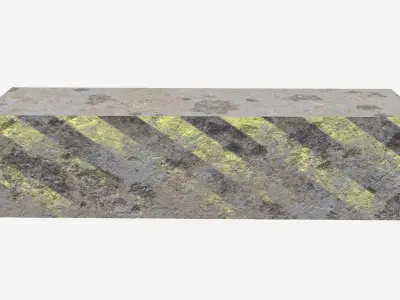 Concrete Barriers Low-poly 3D model buy