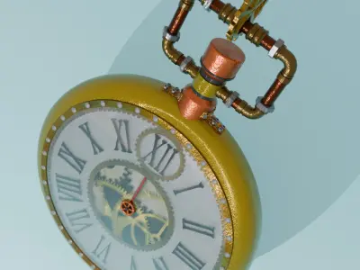 Steampunk pocket watch 3D model purchase