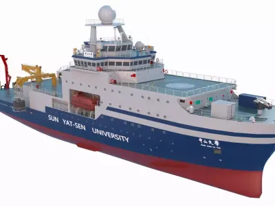 Scientific Research Ship 3D model