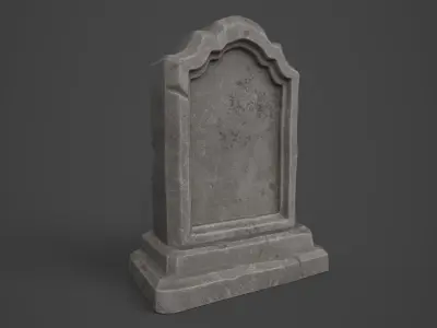 Gravestone Low-poly 3D model 5