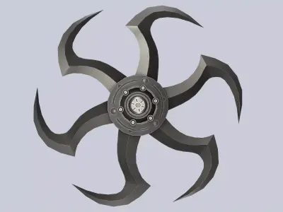 Scifi shuriken Low-poly 3D model